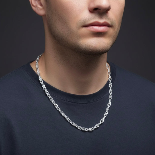 Round Link Silver Chain
