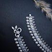 Floral bellwork Antique Silver Anklet