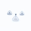 Shimmer Triangle Silver Pendant Set