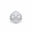 Floral Petal Pave Zircon Silver Ring