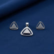 Shimmer Triangle Silver Pendant Set