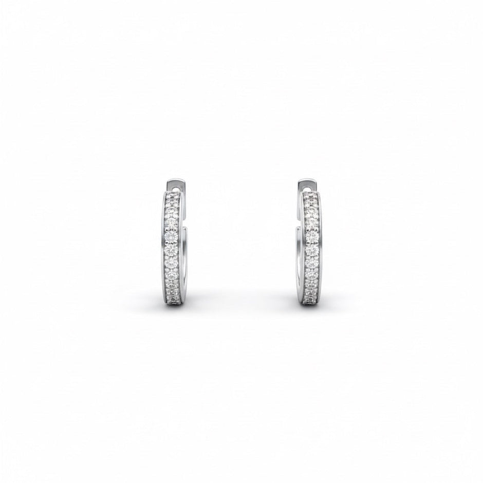 Micro-Pave Hoop 925 Sterling Silver Earrings