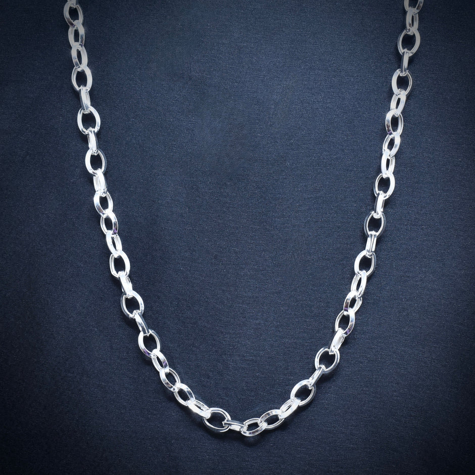 Classic Rolo 925 Sterling Silver Men's Chain