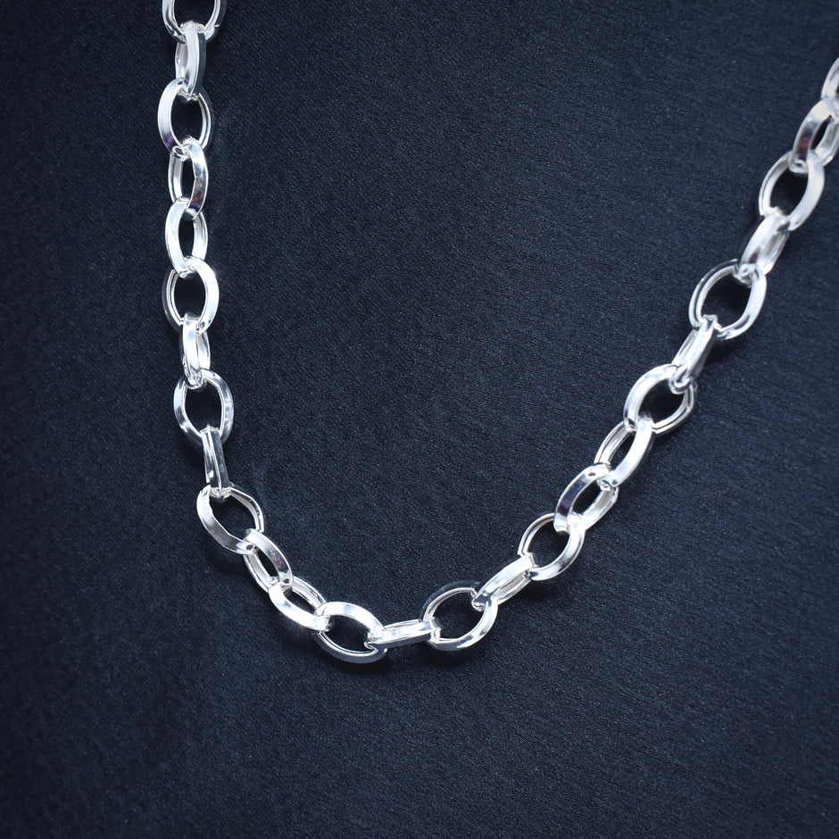 Classic Rolo 925 Sterling Silver Men's Chain
