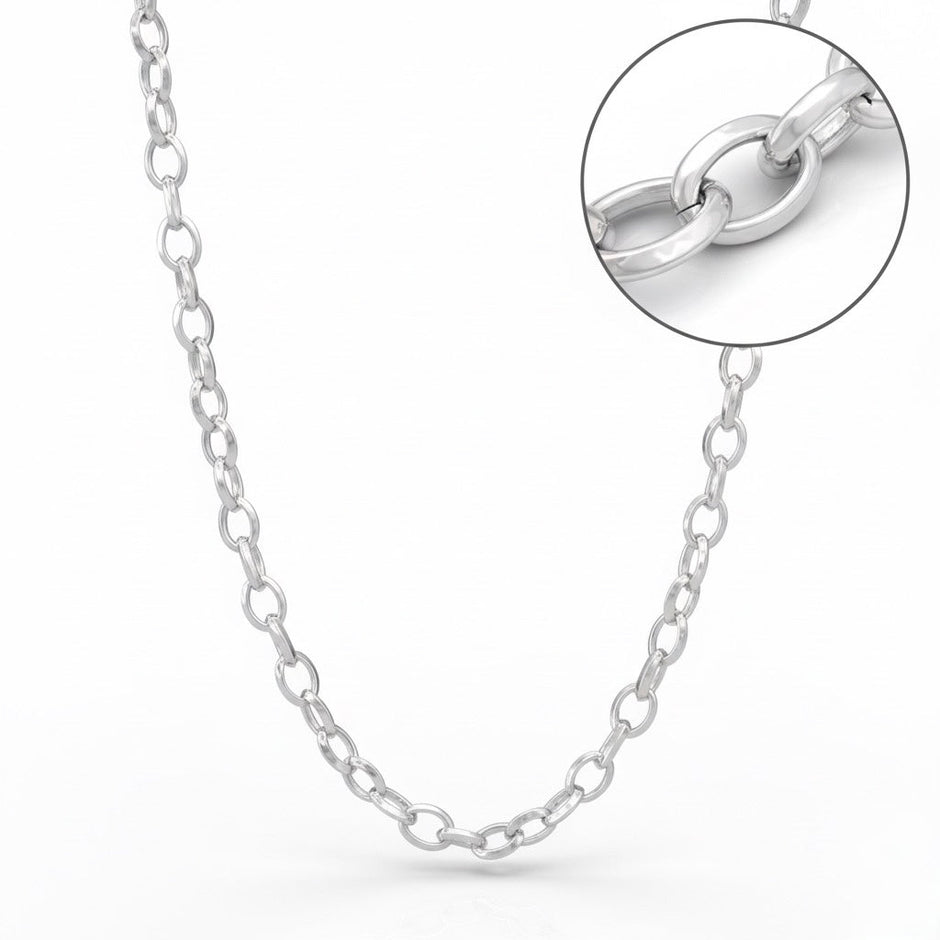 Classic Rolo 925 Sterling Silver Men's Chain