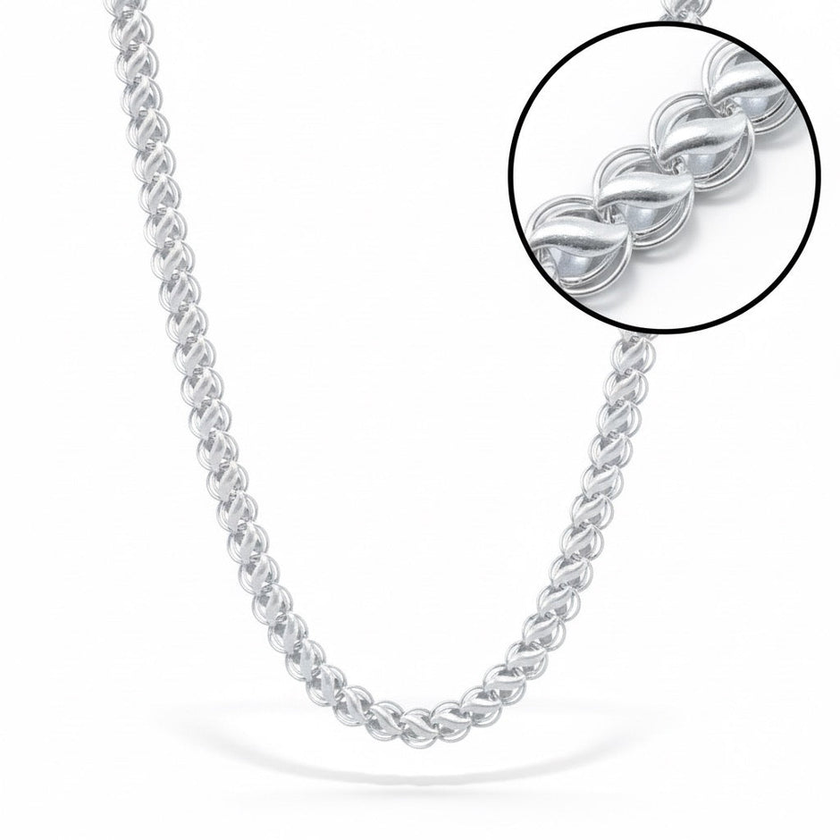 Solid Lotus Silver Chain