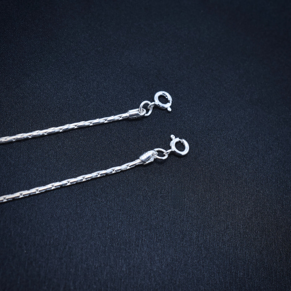 Beaded Double Antique Silver Anklet