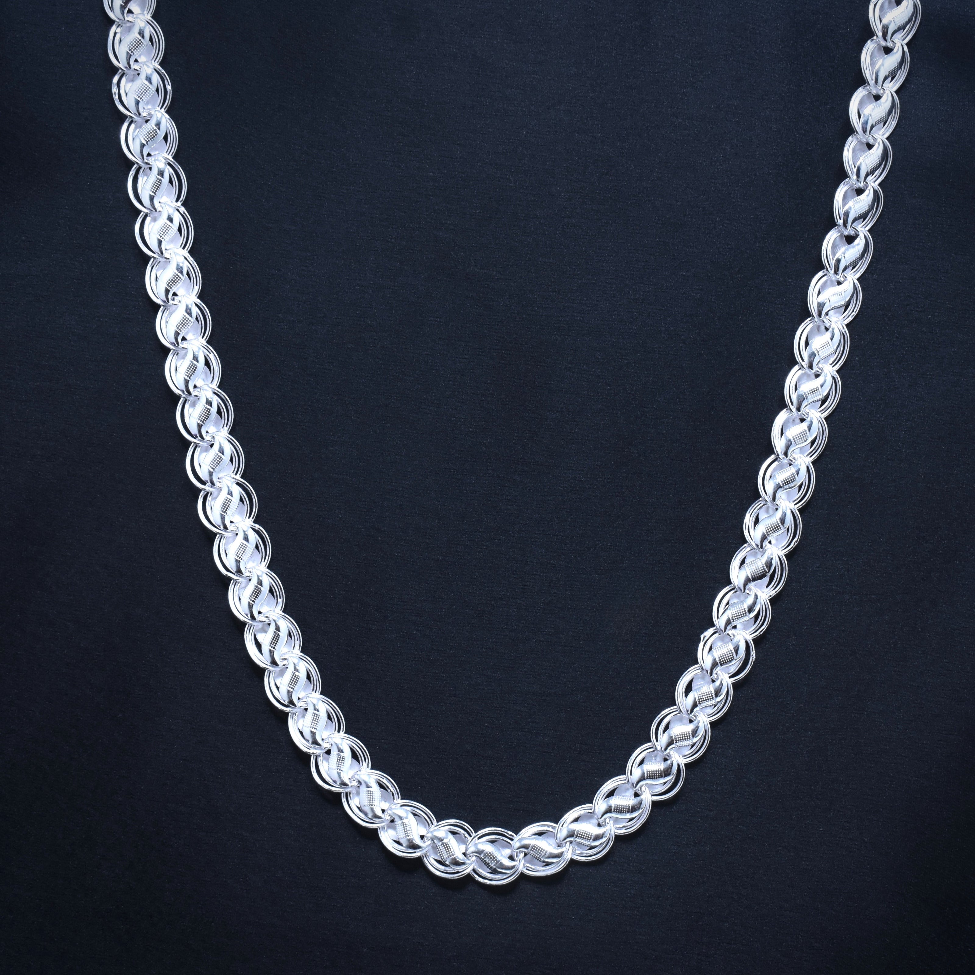 Premium Designer Mesh Link Silver Chain