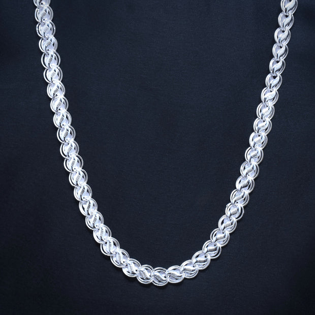 Premium Designer Mesh Link Silver Chain