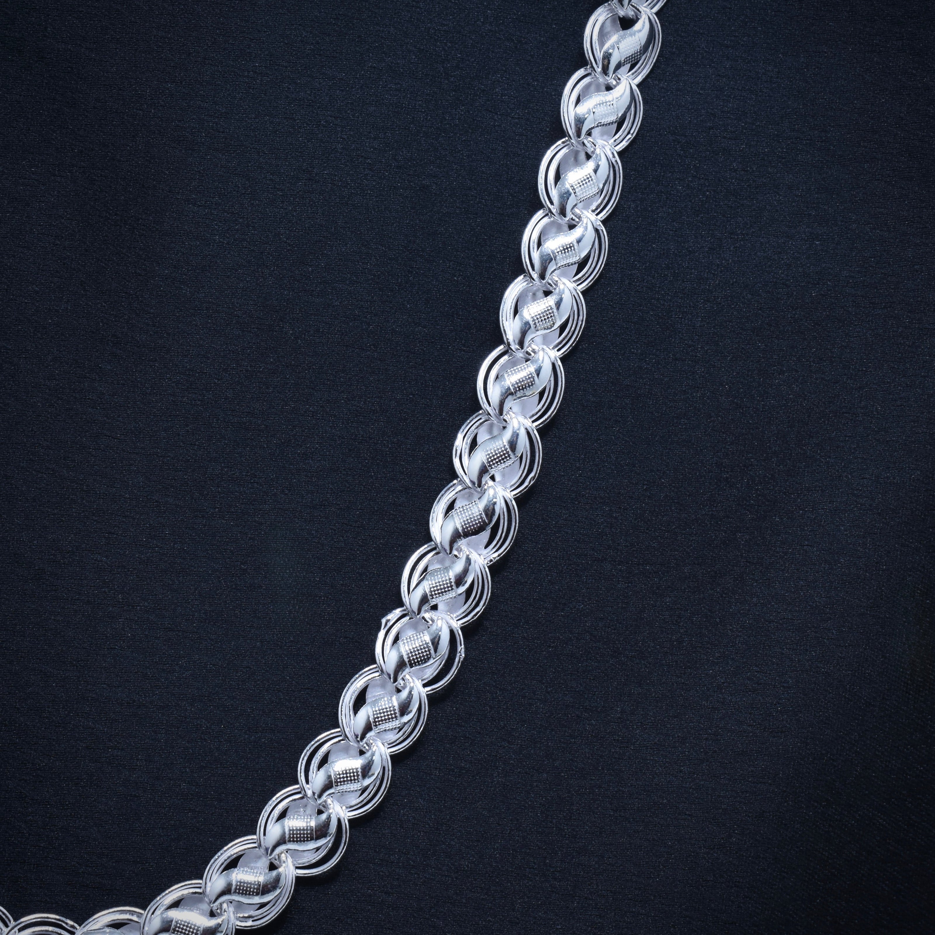Premium Designer Mesh Link Silver Chain