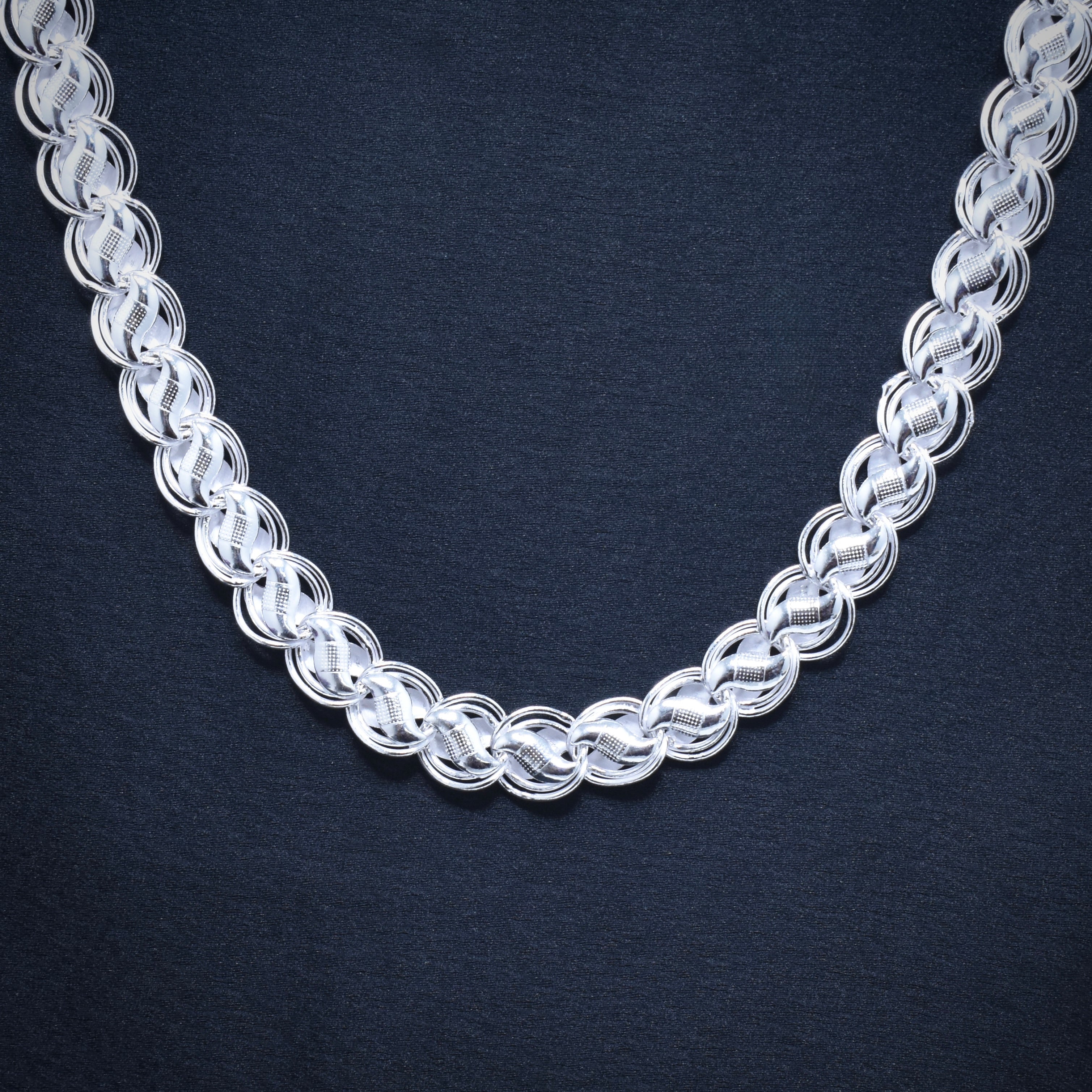 Premium Designer Mesh Link Silver Chain