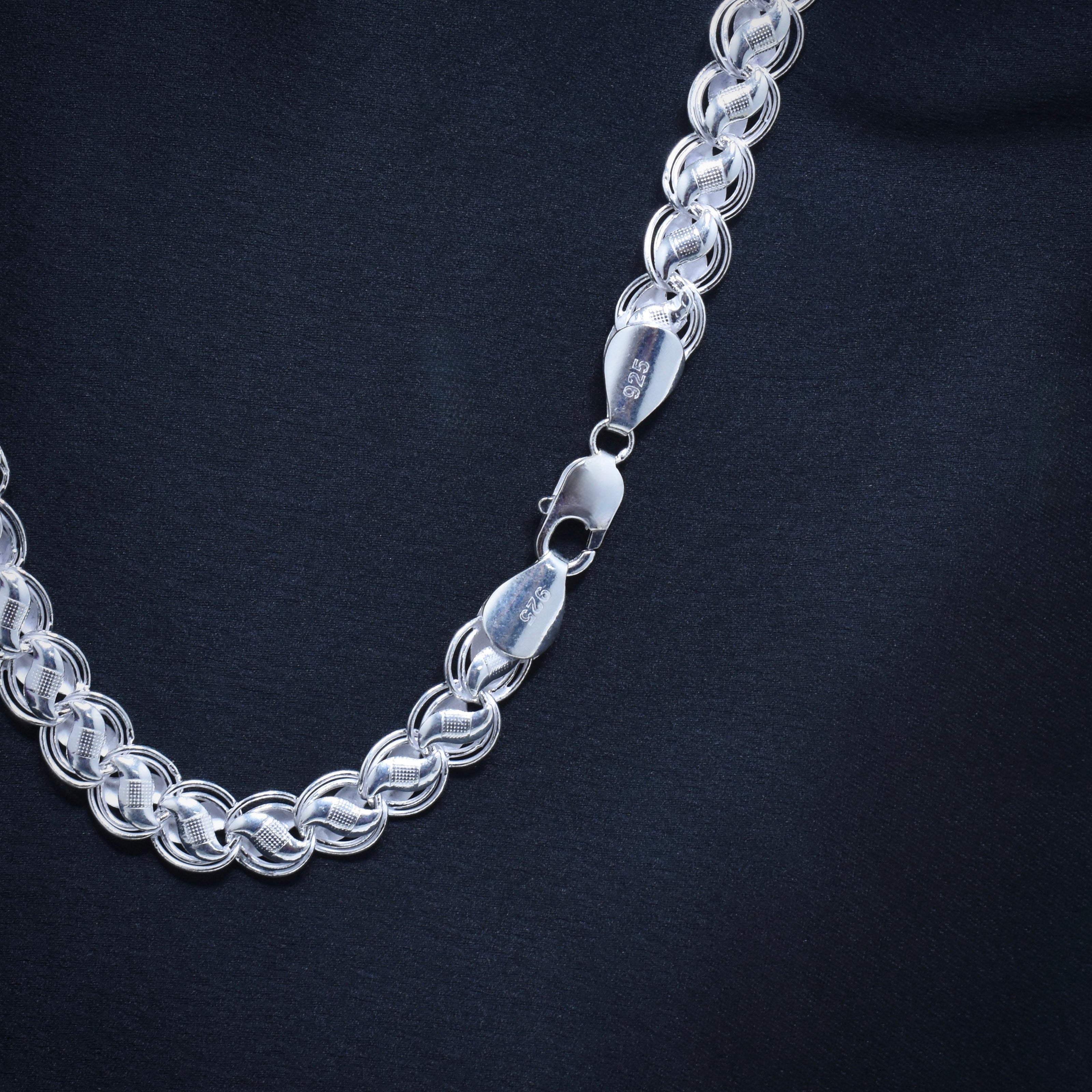 Premium Designer Mesh Link Silver Chain