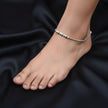 Beaded Double Antique Silver Anklet