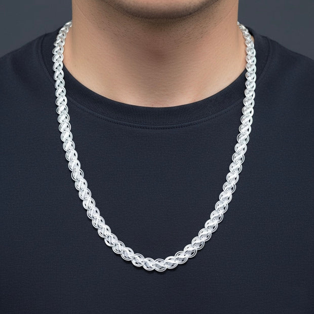 Premium Designer Mesh Link Silver Chain