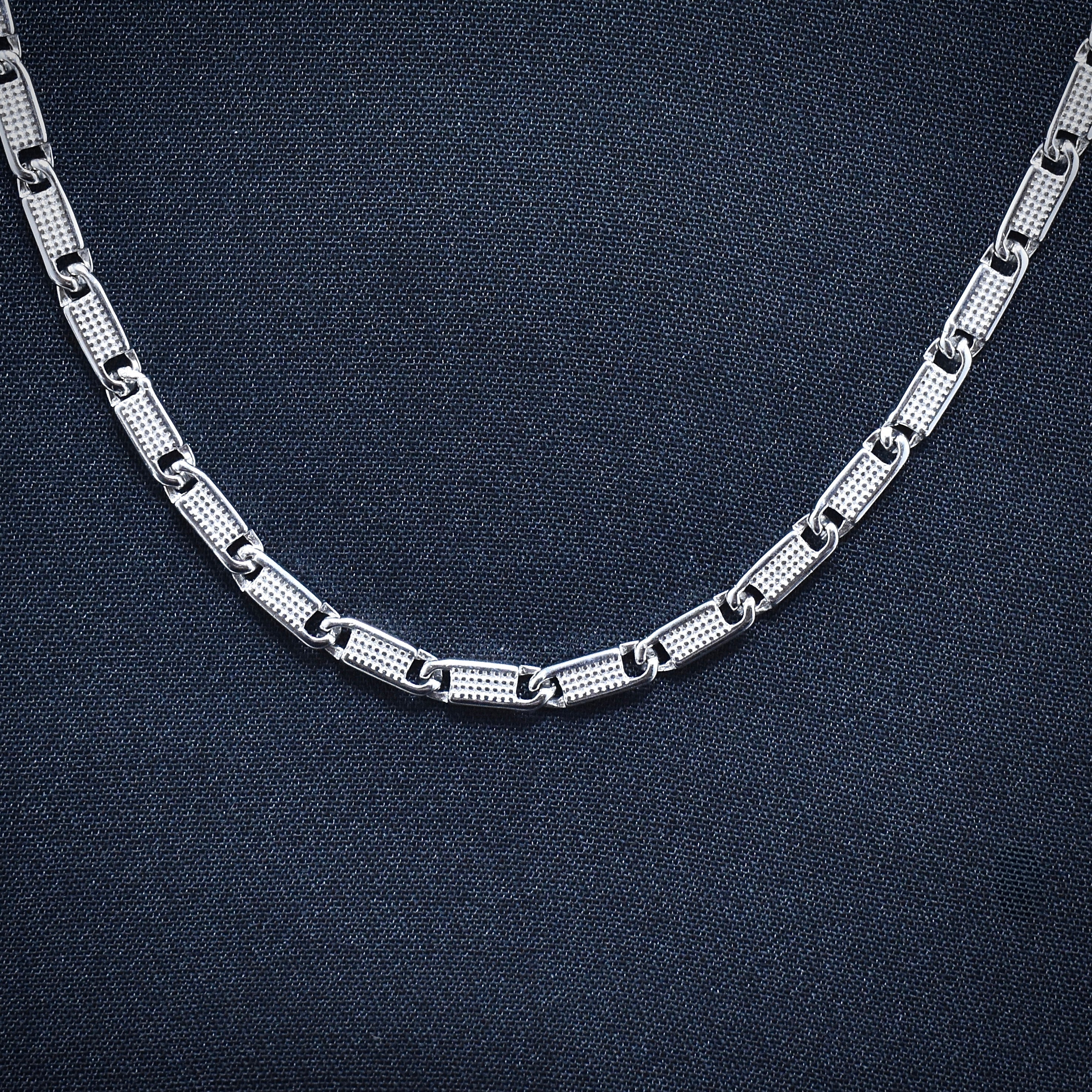 Geometric Link Modern Silver Chain