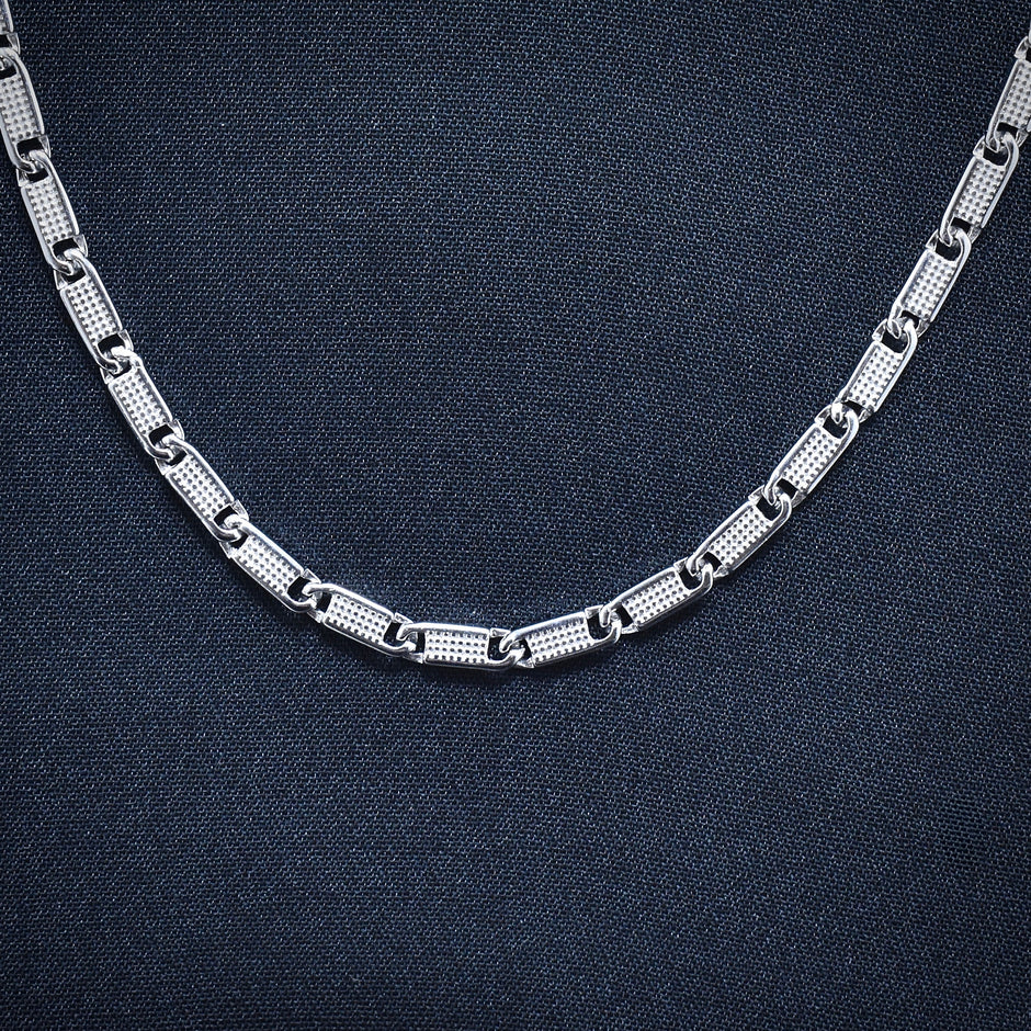 Geometric Link Modern Silver Chain