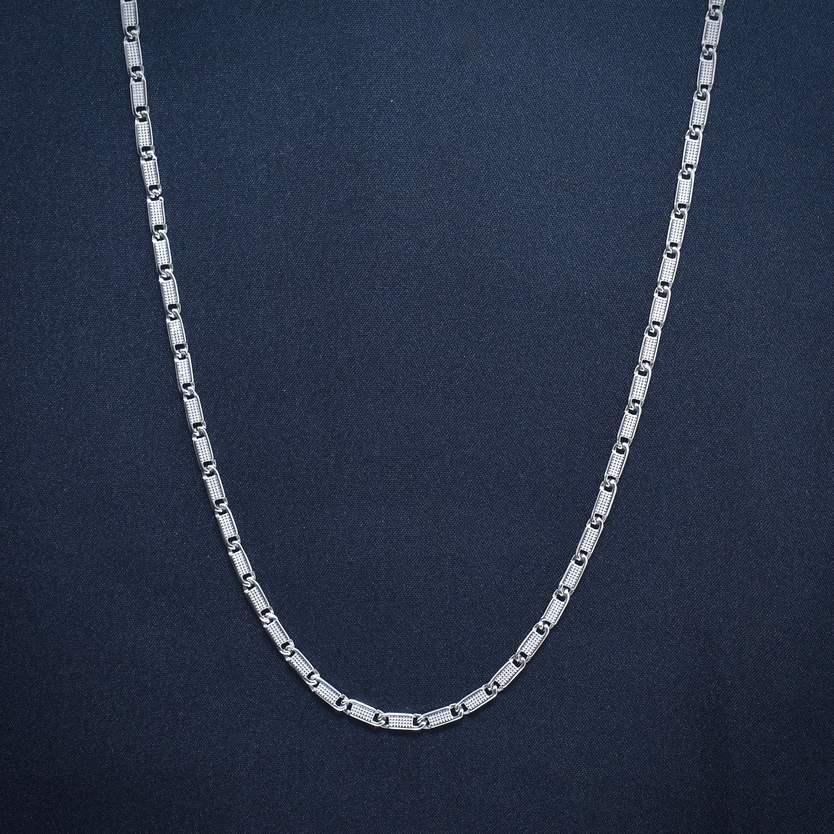 Geometric Link Modern Silver Chain