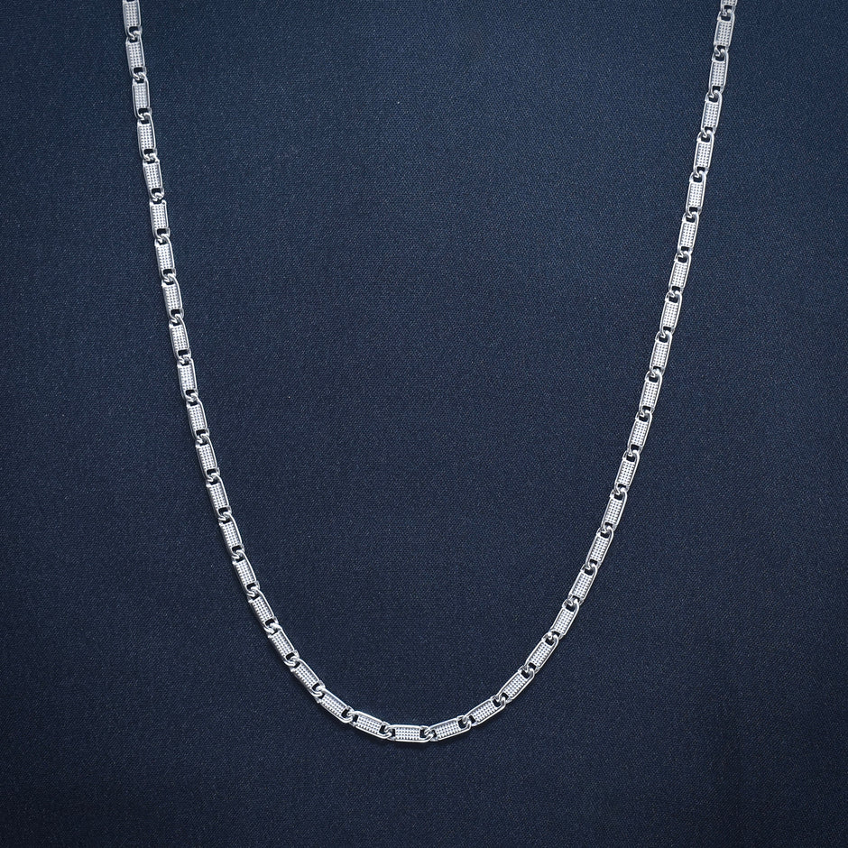 Geometric Link Modern Silver Chain