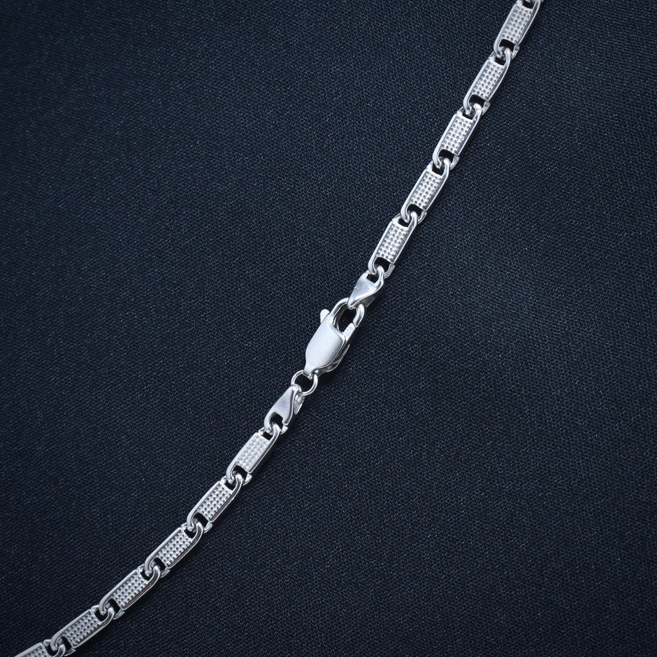 Geometric Link Modern Silver Chain