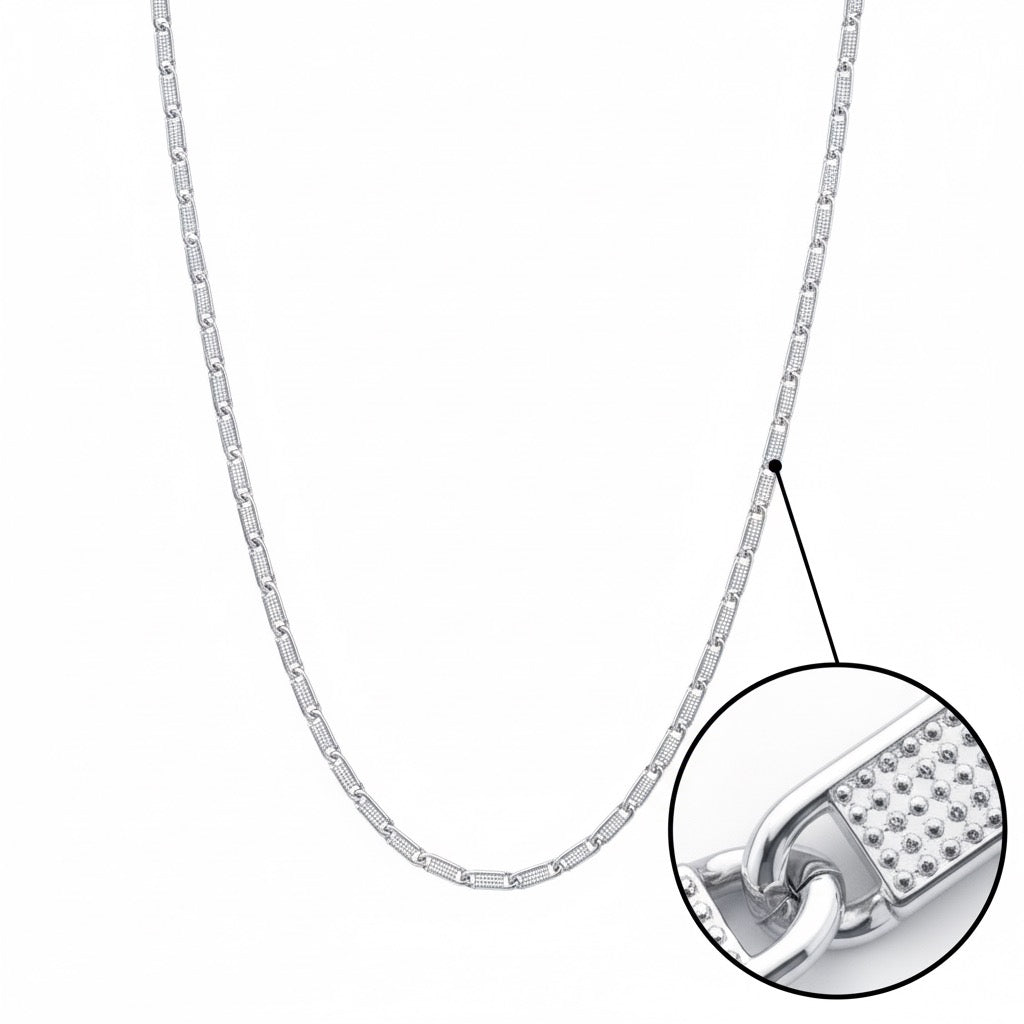Geometric Link Modern Silver Chain