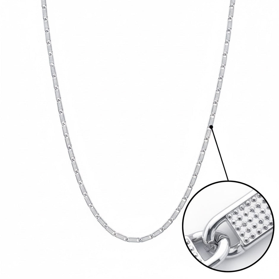 Geometric Link Modern Silver Chain