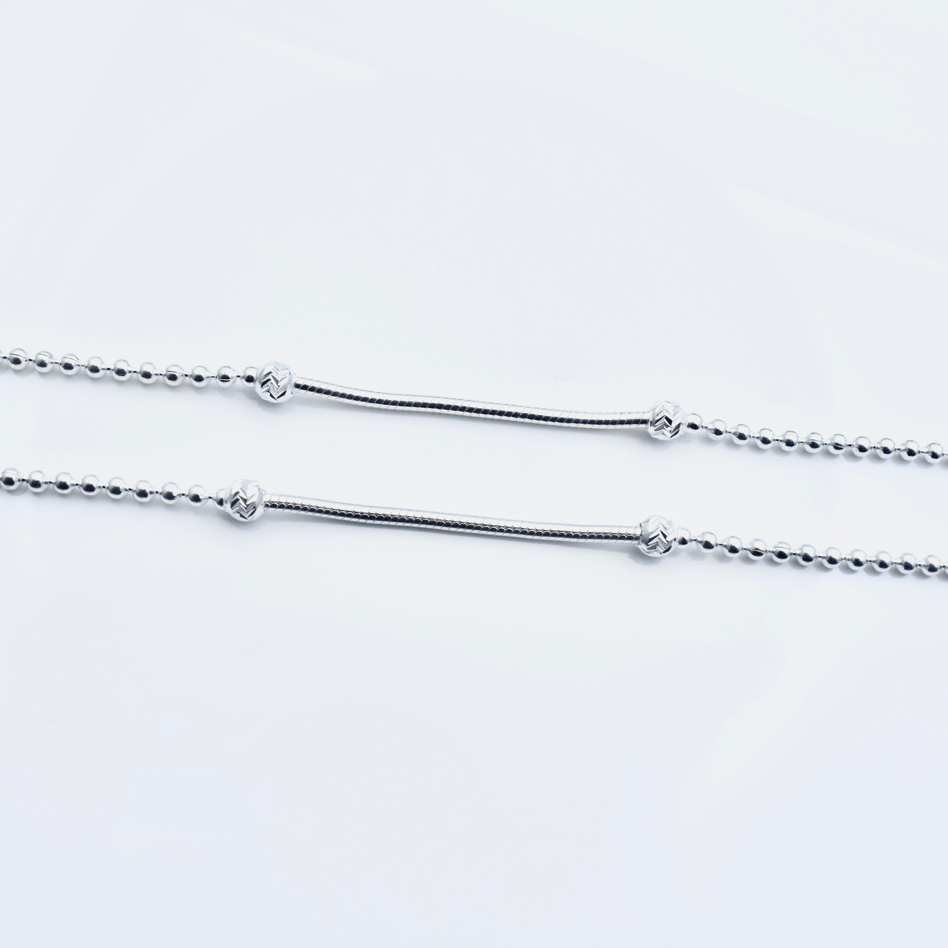 Twin Rod Antique Silver Anklet