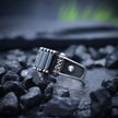 Black Baguette Stone Silver Ring