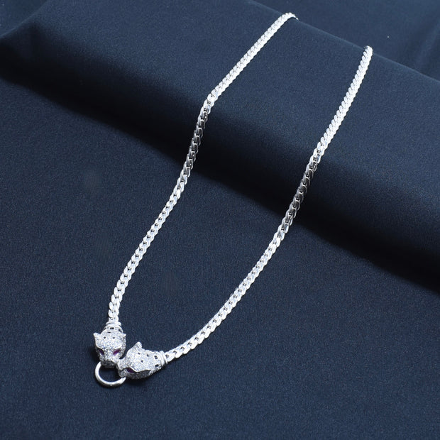 Panther Head Silver Chain