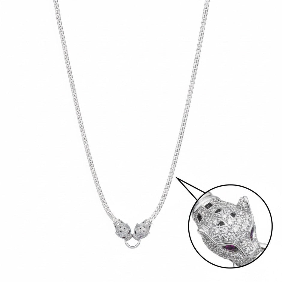 Panther Head Silver Chain