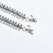 Red Stone Border Antique Silver Anklet