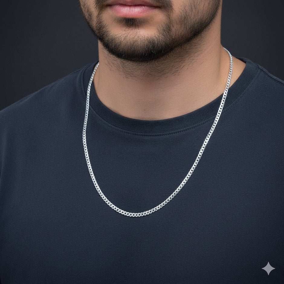 Sleek Slim Silver Chain