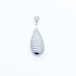 Lined Oval Silver Pendant Set