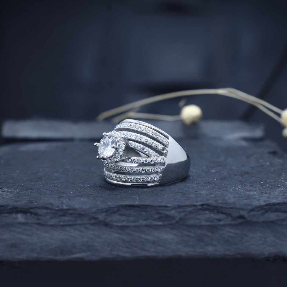 Silver Swirl Shine Ring