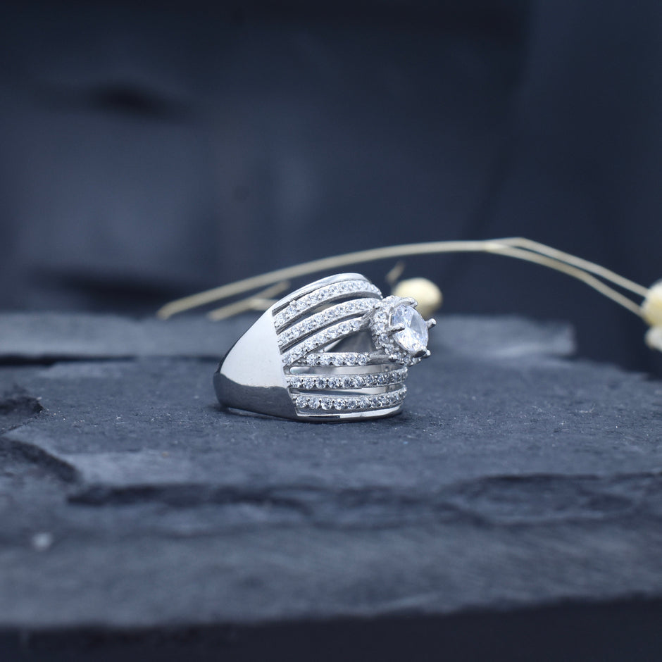 Silver Swirl Shine Ring