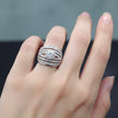 Multi Layer Diamond Halo Ring