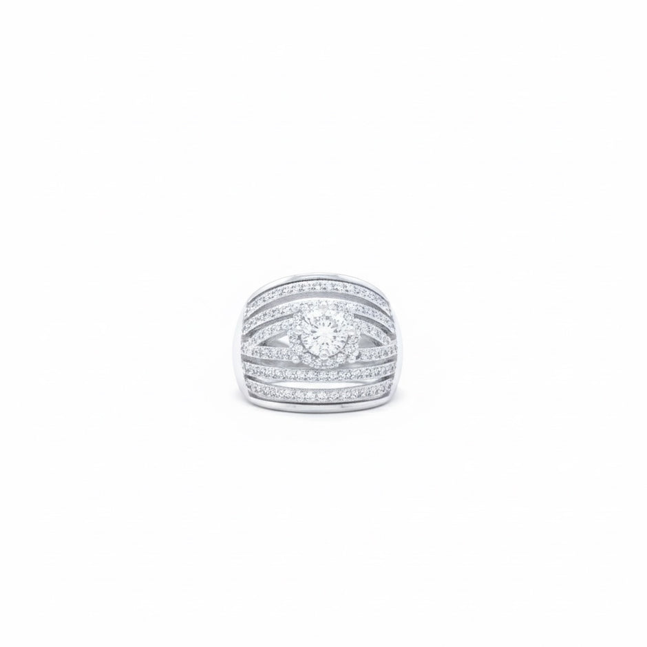 Multi Layer Diamond Halo Ring