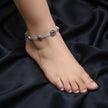 Dual Colour Stone Antique 925 Silver Anklet