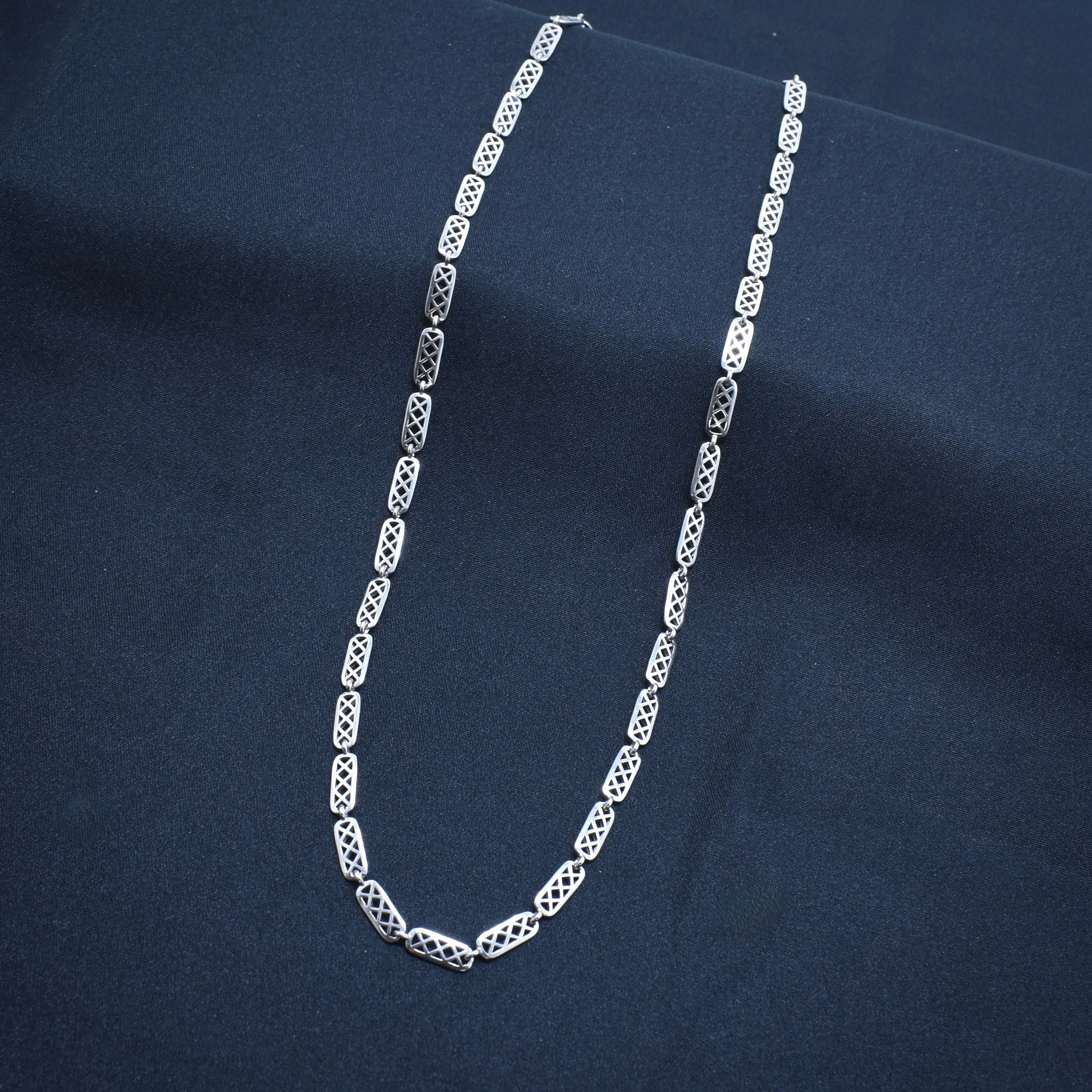 Honeycomb Carved Silver Chain
