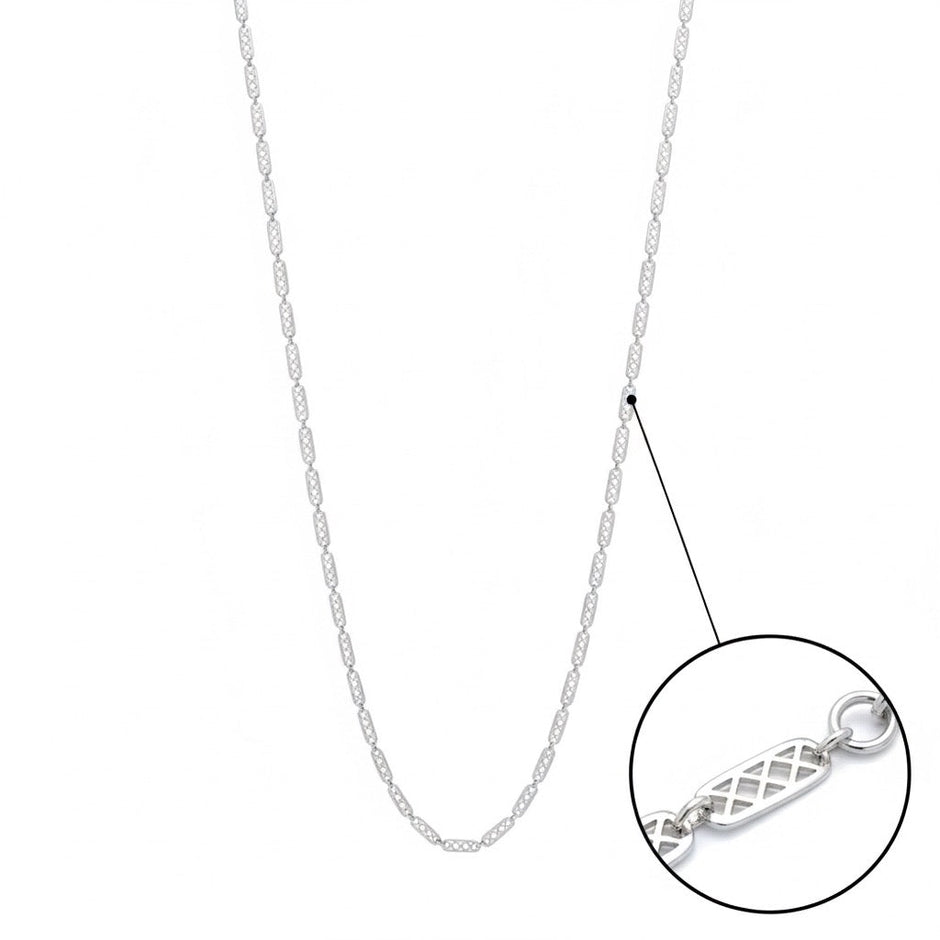 Honeycomb Carved Silver Chain