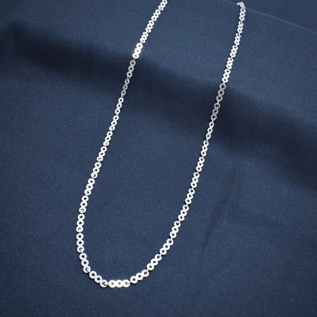 Sparkle Dot Round Silver Chain