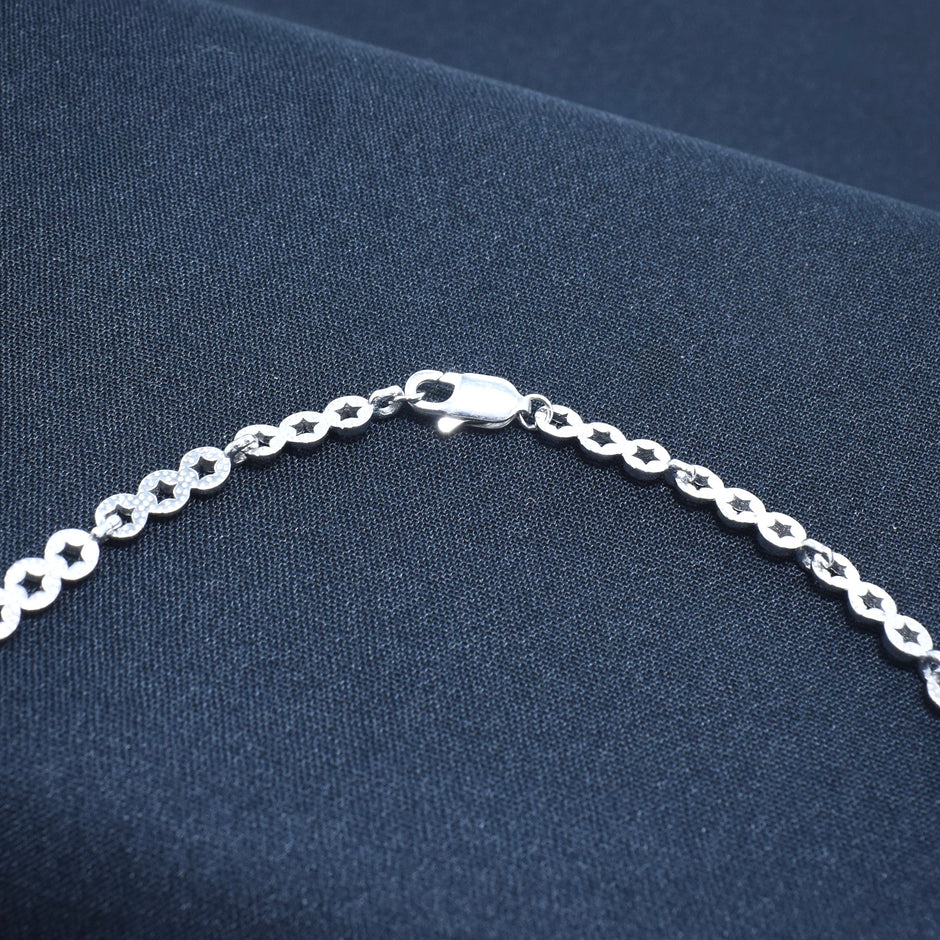 Sparkle Dot Round Silver Chain