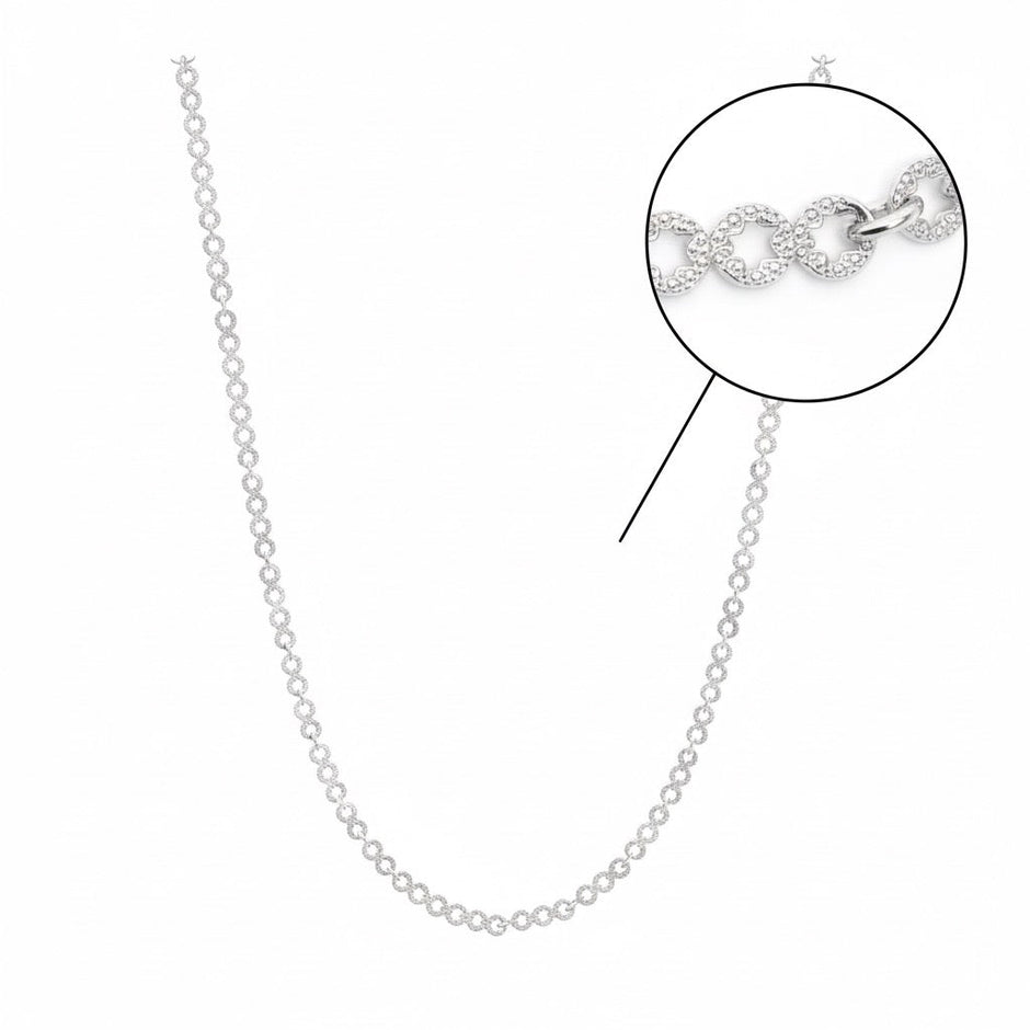 Sparkle Dot Round Silver Chain