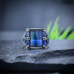Regal Blue Stone Silver Ring