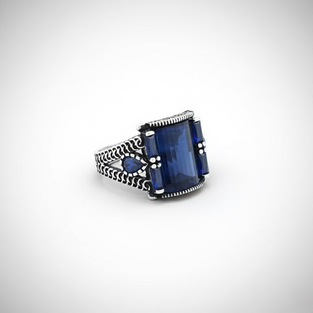 Triple-Sapphire Turkish Signet Ring