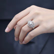 Marquise Accent Pave Dome Silver Ring
