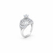 Marquise Accent Pave Dome Silver Ring