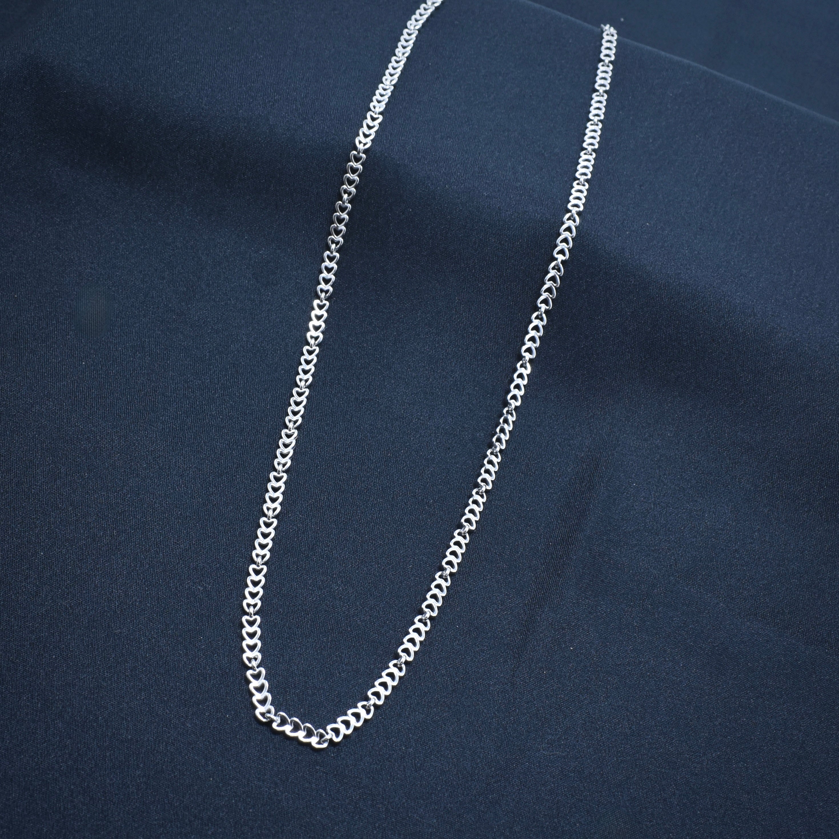 Petite Heart Link Silver Chain