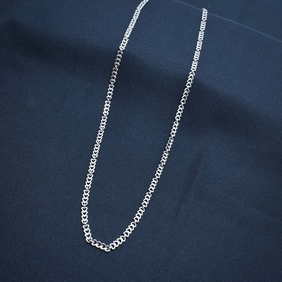 Petite Heart Link Silver Chain