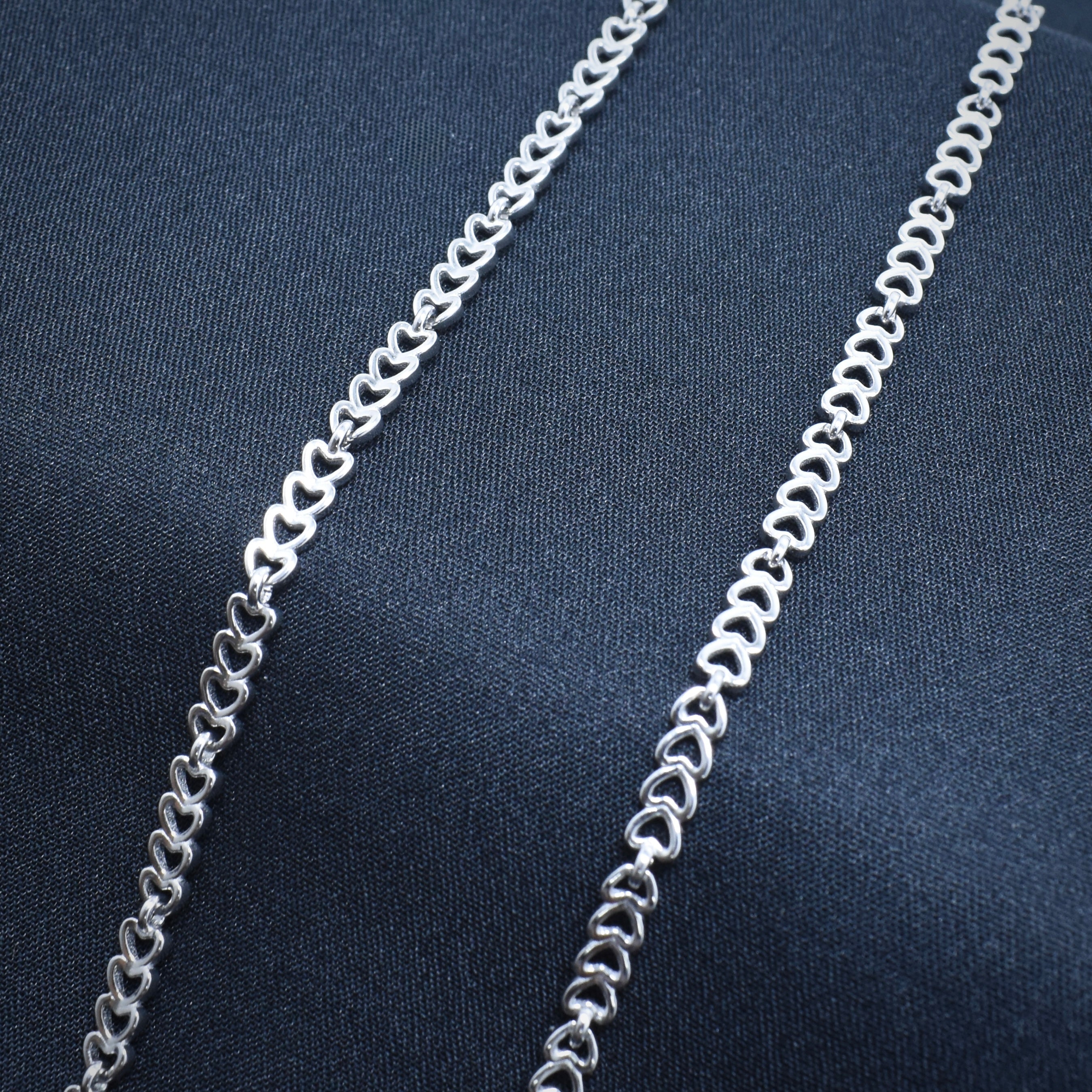 Petite Heart Link Silver Chain