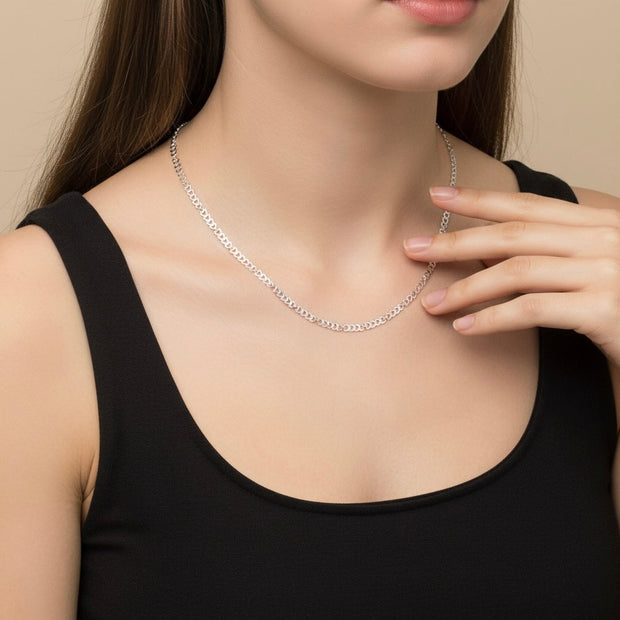 Petite Heart Link Silver Chain